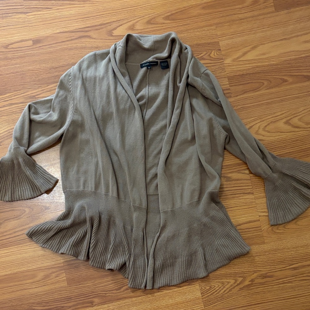 JEANNE PIERRE Tan Cardigan Sweater